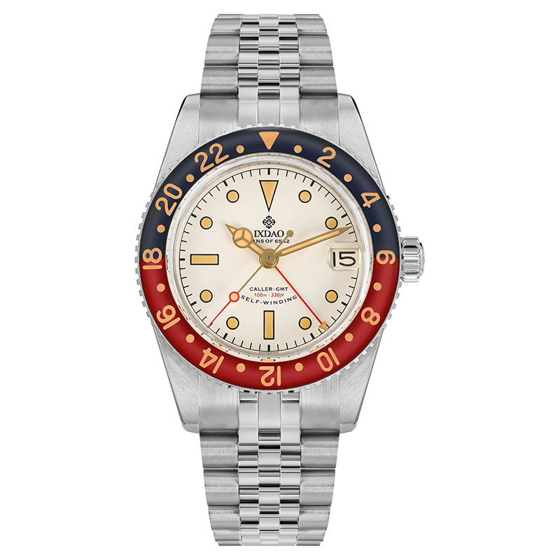 IXDAO 6542 Vintage 38MM NH34 GMT 904L Automatic Dive Watch Grey Dial IXDAO Watch Official Store