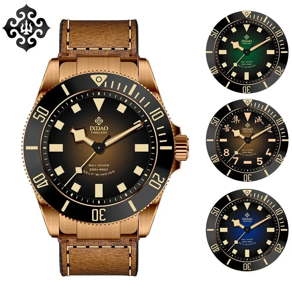 ☆Back to School Sale☆IXDAO Bronze 39mm Automatic Dive Watch IXDAO Watch Official Store