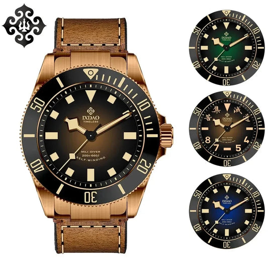 ☆Back to School Sale☆IXDAO Bronze 39mm Automatic Dive Watch IXDAO Watch Official Store