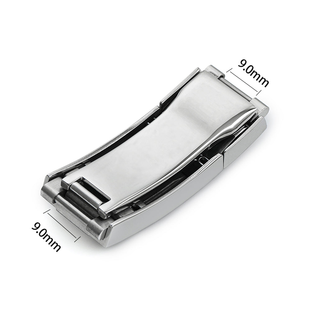 Adjustable Stainless Steel Watchband Buckle Solid Brushed Mid polised clasp IXDAO Watch Official Store