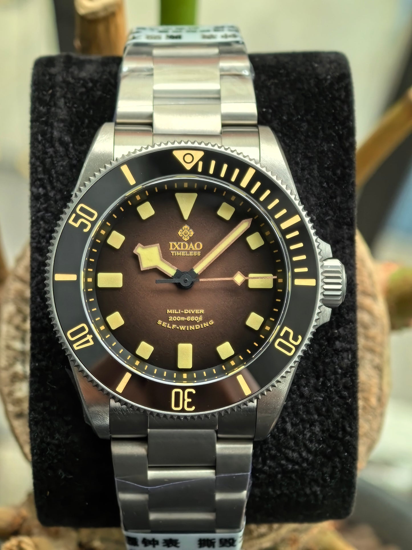 IXDAO Titanium 39mm Automatic Dive Watch-Gradient brown dial IXDAO Watch Official Store