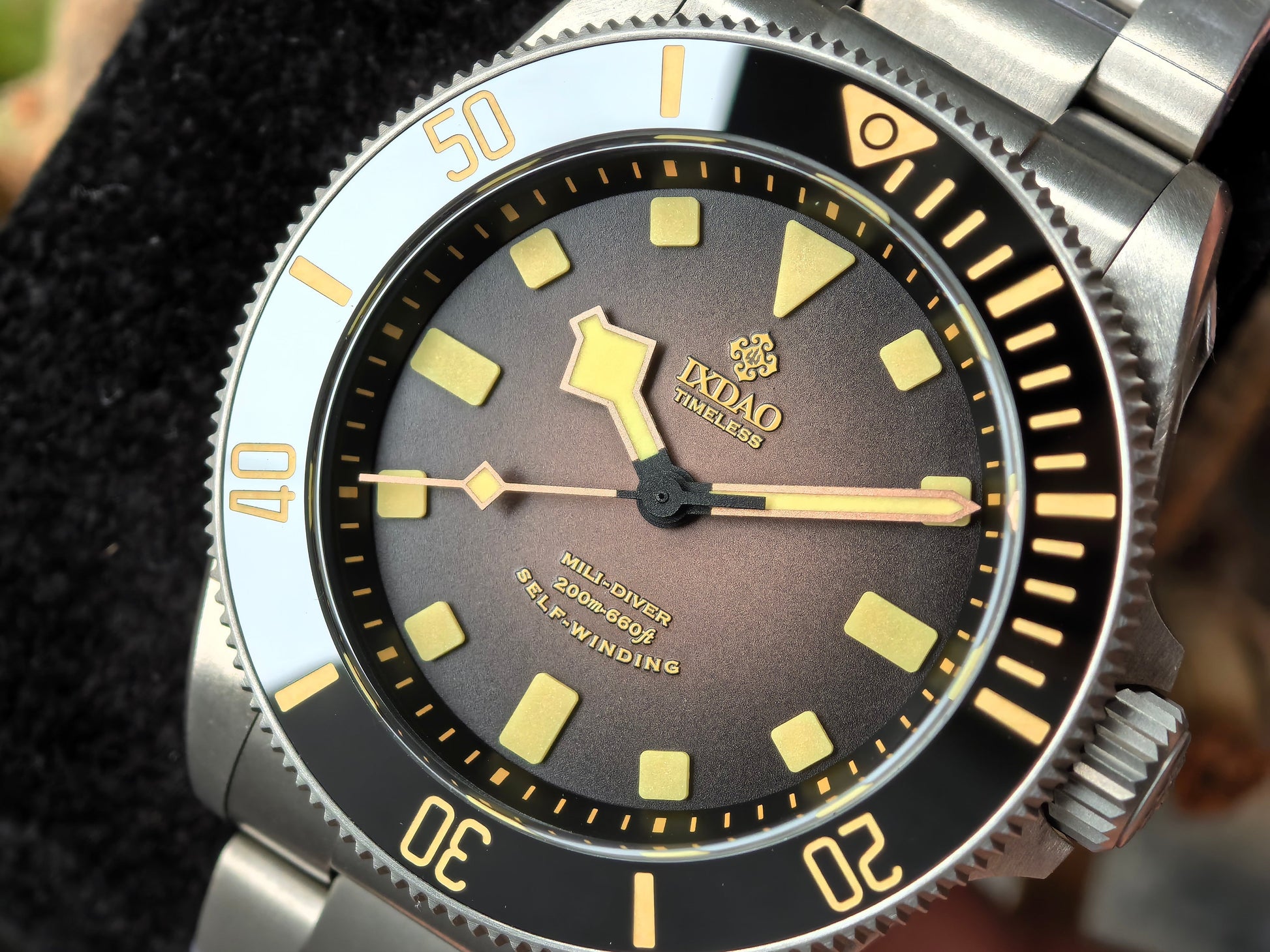 IXDAO Titanium 39mm Automatic Dive Watch-Gradient brown dial IXDAO Watch Official Store