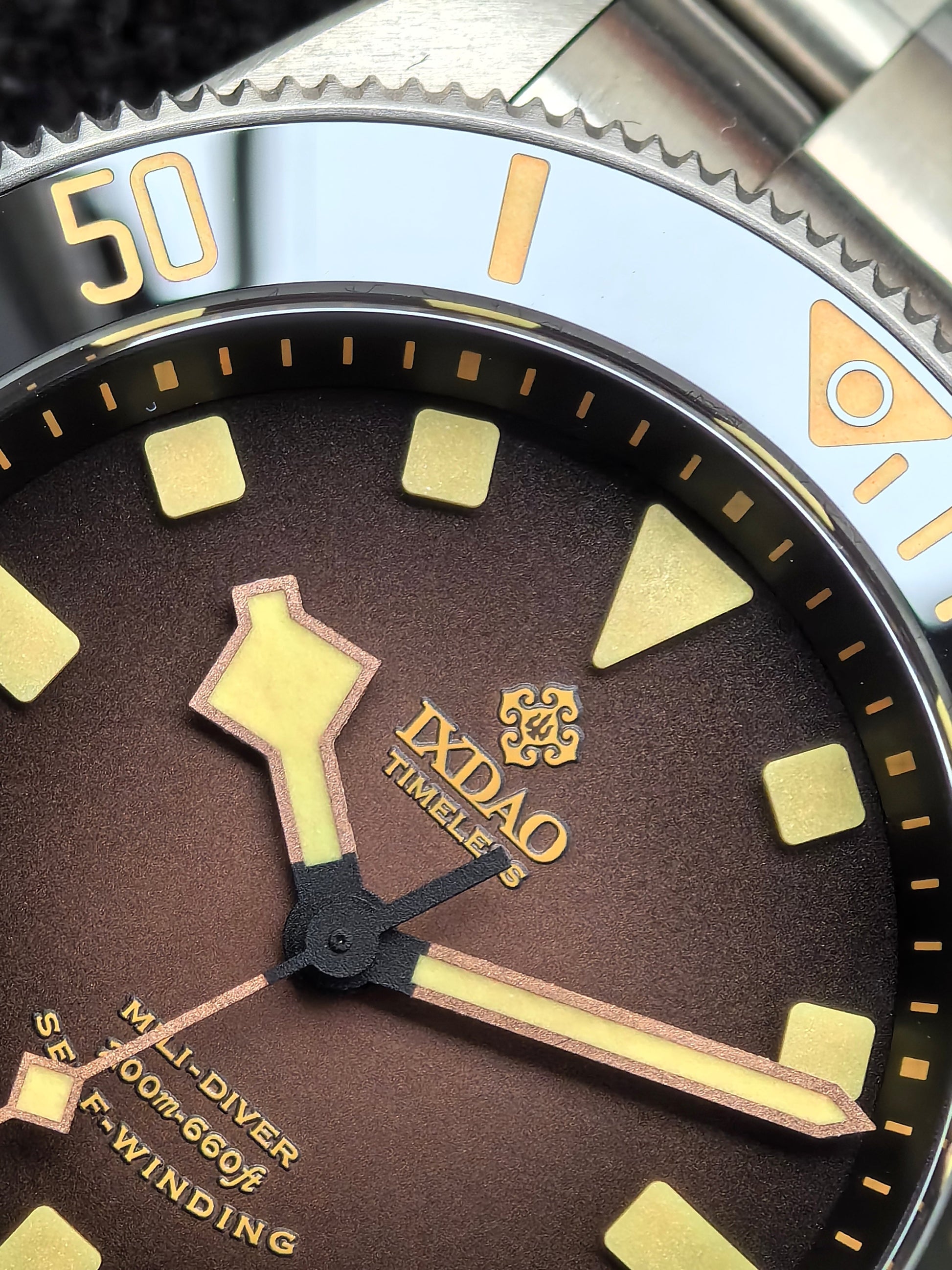 IXDAO Titanium 39mm Automatic Dive Watch-Gradient brown dial IXDAO Watch Official Store