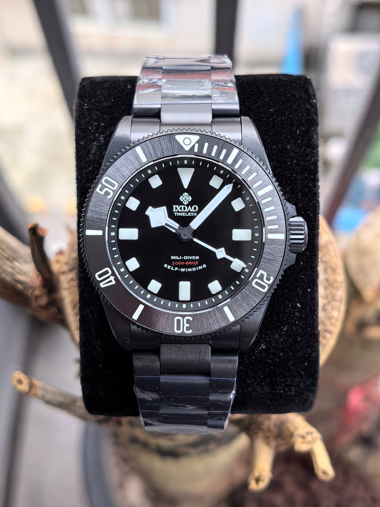 IXDAO Titanium 39mm Black Vader Automatic Dive Watch IXDAO Watch Official Store