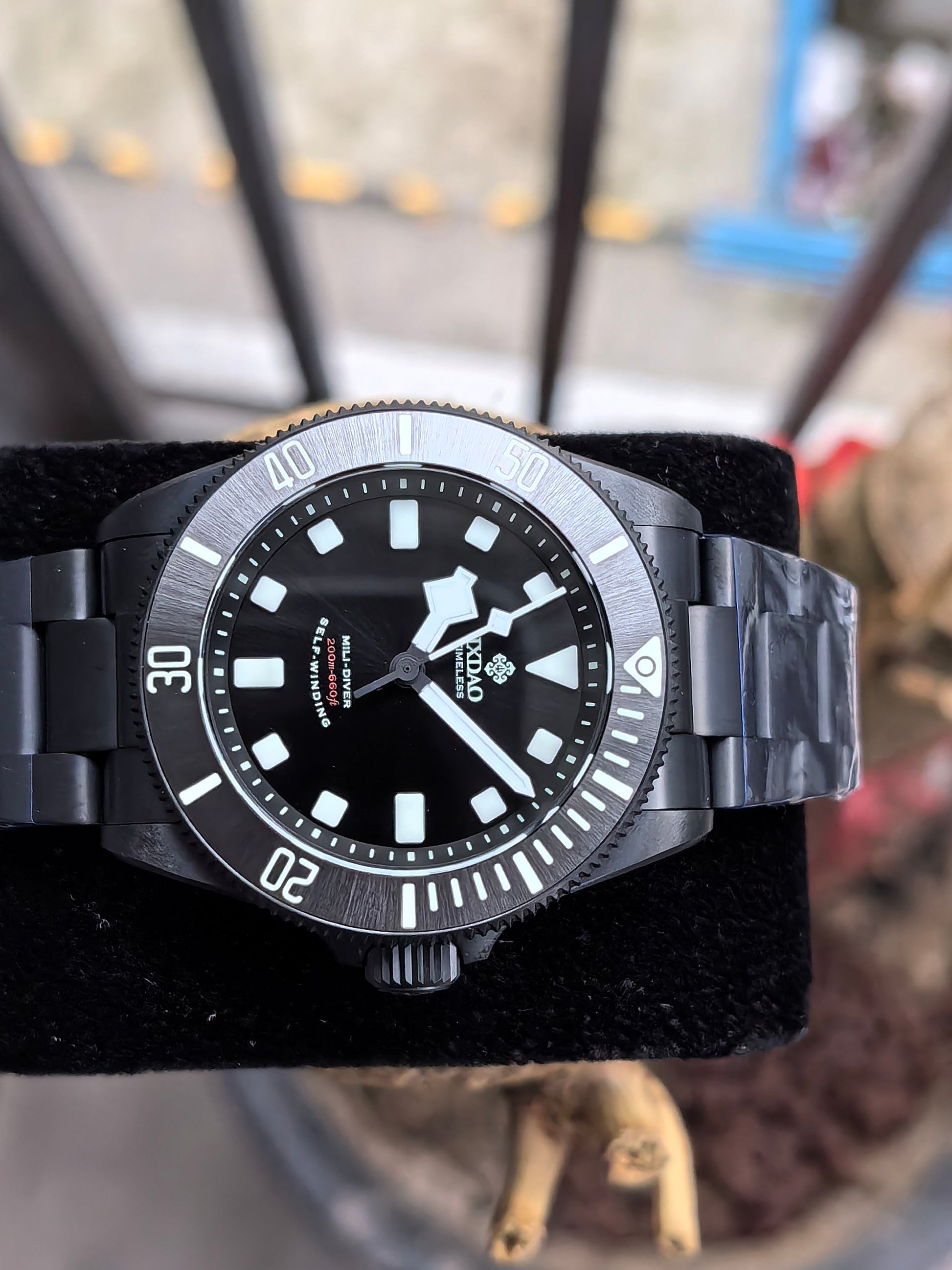 IXDAO Titanium 39mm Black Vader Automatic Dive Watch IXDAO Watch Official Store