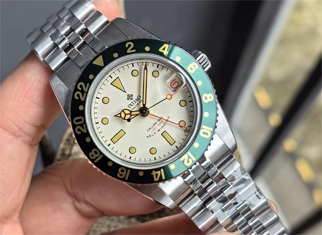 IXDAO 6542 Vintage 38MM NH34 GMT 904L Automatic Dive Watch Grey Dial IXDAO Watch Official Store