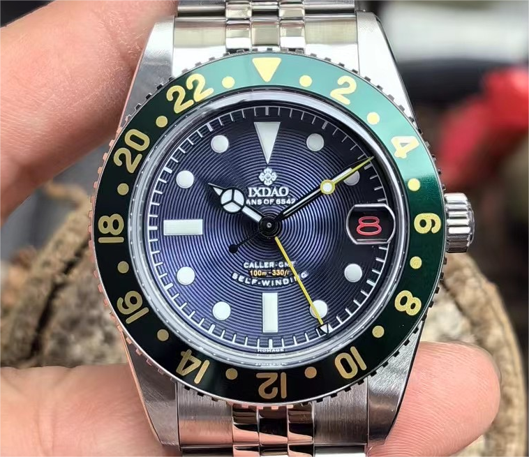 IXDAO 6542 Vintage 38MM NH34 GMT 904L Automatic Dive Watch Grey Dial IXDAO Watch Official Store