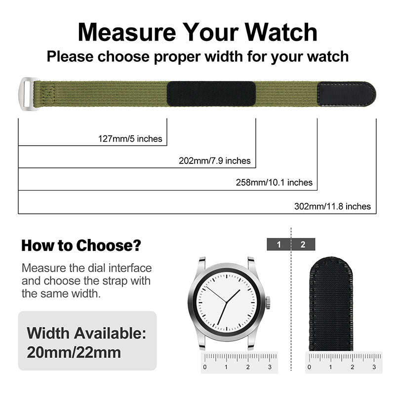 20mm/22mm Soft Nylon Magic Tape Watchband IXDAO Watch Official Store