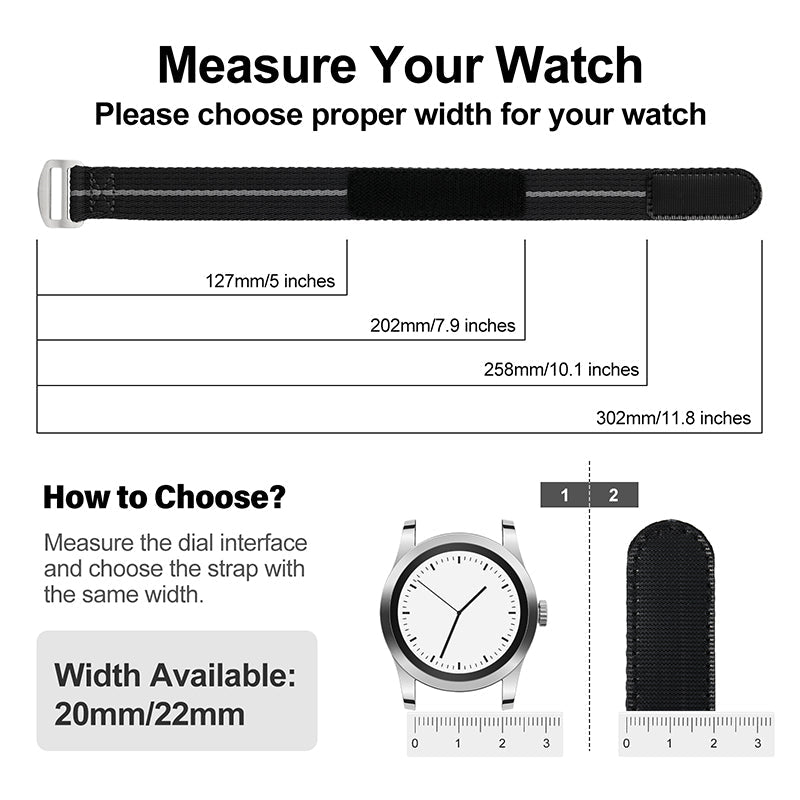 20mm/22mm Soft Nylon Magic Tape Watchband IXDAO Watch Official Store