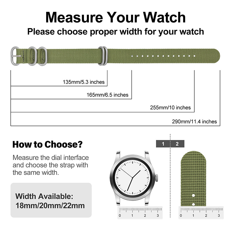 Thick Premium Woven Nylon Military Watch Strap Band IXDAO Watch Official Store
