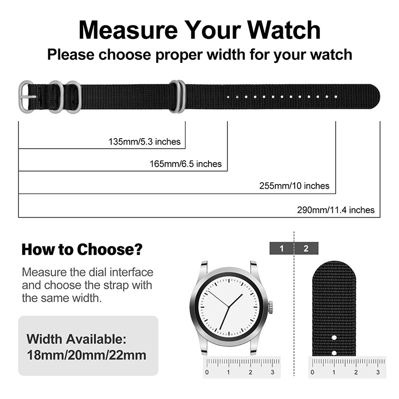 Thick Premium Woven Nylon Military Watch Strap Band IXDAO Watch Official Store