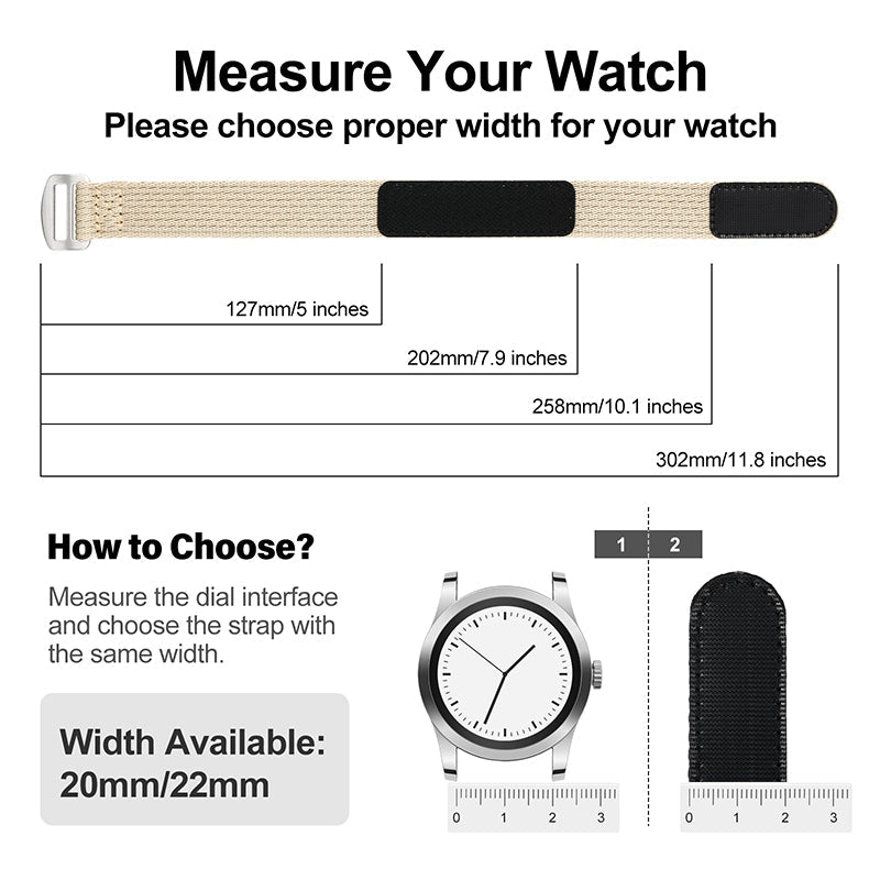 20mm/22mm Soft Nylon Magic Tape Watchband IXDAO Watch Official Store