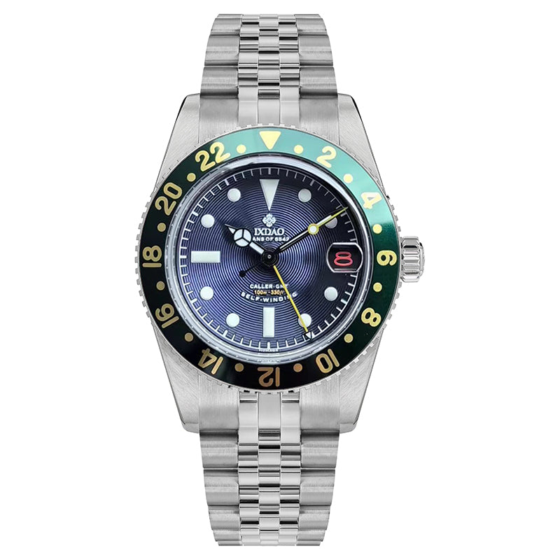 IXDAO 6542 Vintage 38MM NH34 GMT 904L Automatic Dive Watch Grey Dial IXDAO Watch Official Store