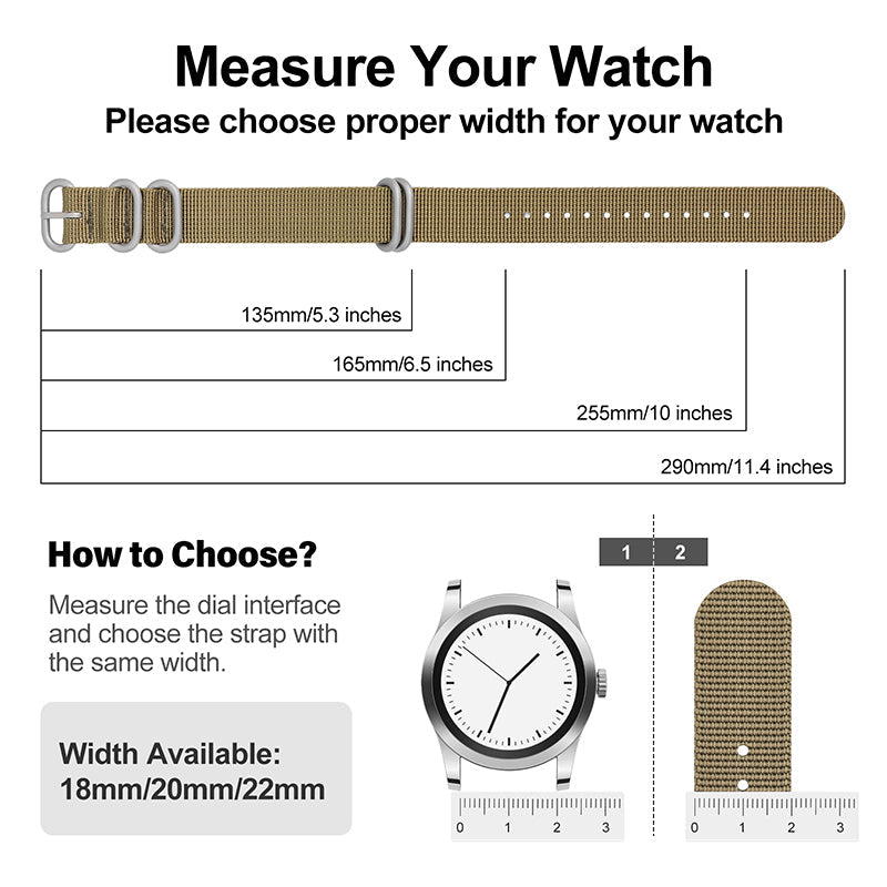 Thick Premium Woven Nylon Military Watch Strap Band IXDAO Watch Official Store