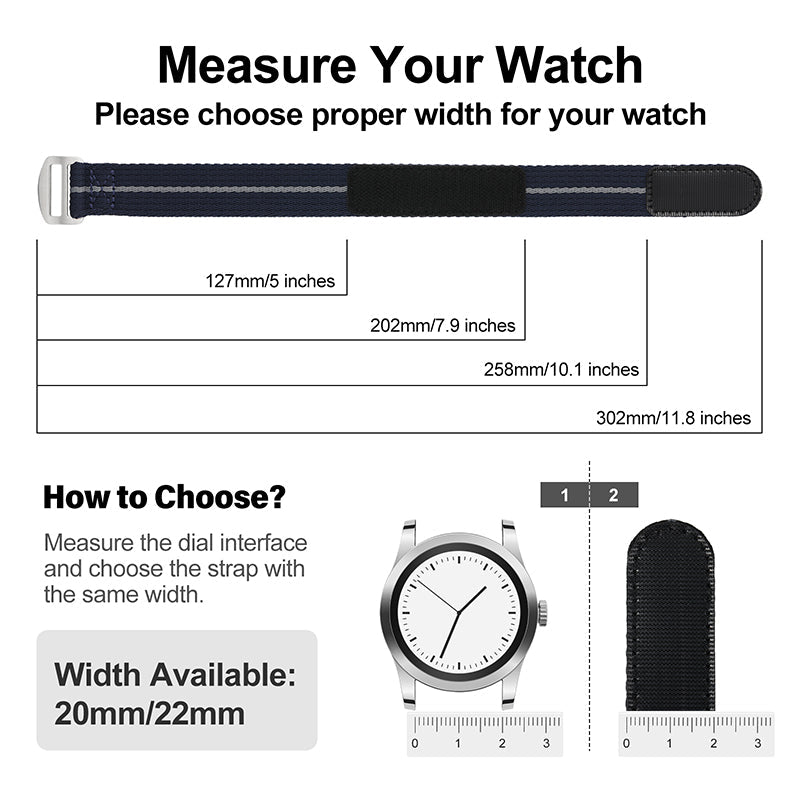 20mm/22mm Soft Nylon Magic Tape Watchband IXDAO Watch Official Store