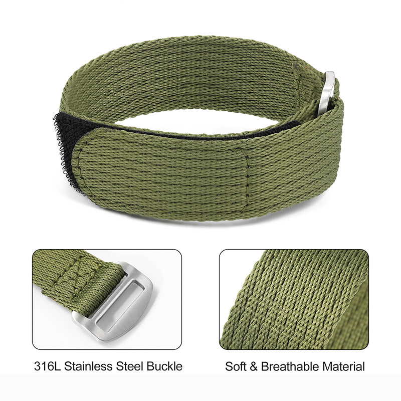20mm/22mm Soft Nylon Magic Tape Watchband IXDAO Watch Official Store
