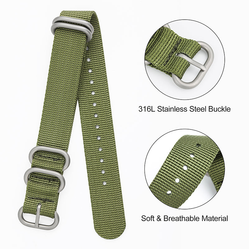 Thick Premium Woven Nylon Military Watch Strap Band IXDAO Watch Official Store