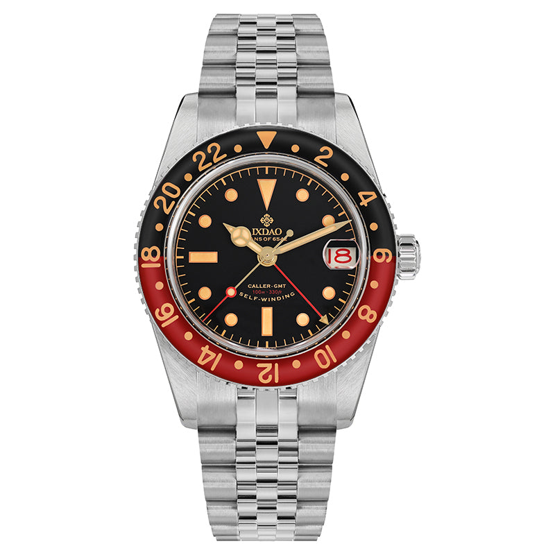 IXDAO 6542 Vintage 38MM NH34 GMT 904L Automatic Dive Watch Grey Dial IXDAO Watch Official Store