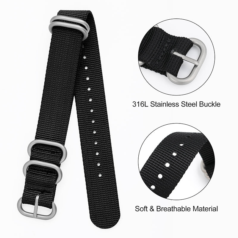 Thick Premium Woven Nylon Military Watch Strap Band IXDAO Watch Official Store