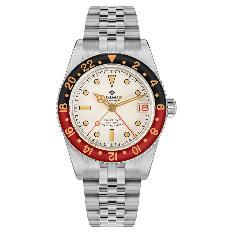 IXDAO 6542 Vintage 38MM NH34 GMT 904L Automatic Dive Watch Grey Dial IXDAO Watch Official Store