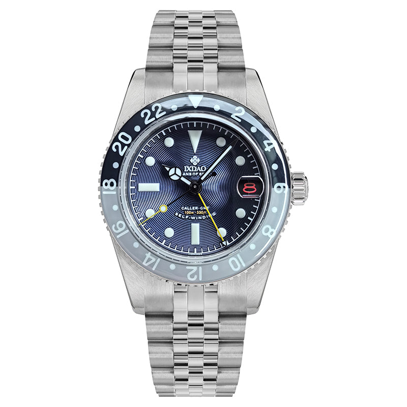 IXDAO 6542 Vintage 38MM NH34 GMT 904L Automatic Dive Watch Grey Dial IXDAO Watch Official Store