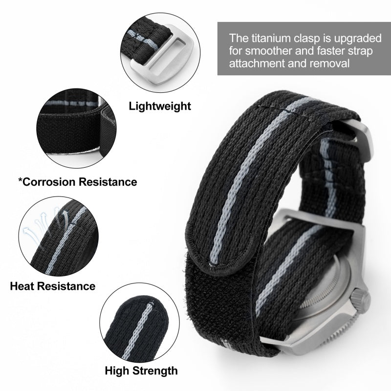 Titanium Buckle Soft Nylon Magic Strap 20mm/22mm IXDAO Watch Official Store