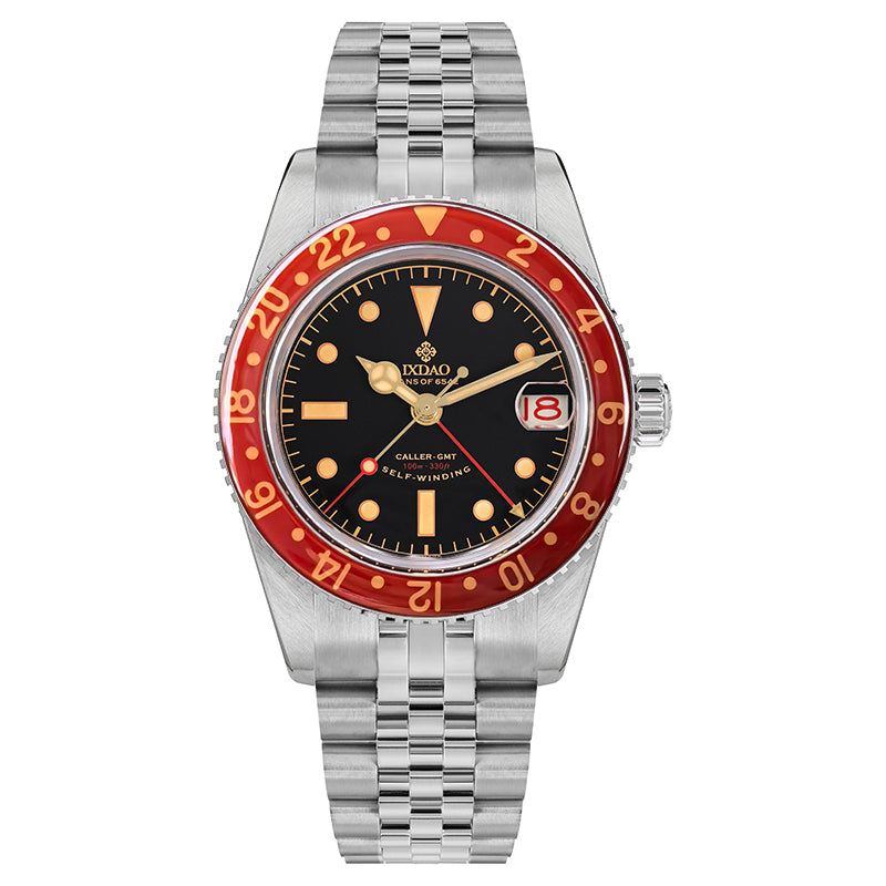 IXDAO 6542 Vintage 38MM NH34 GMT 904L Automatic Dive Watch Grey Dial IXDAO Watch Official Store