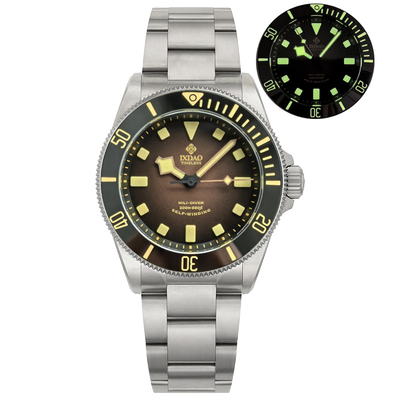 IXDAO Titanium 39mm Automatic Dive Watch-Gradient brown dial IXDAO Watch Official Store