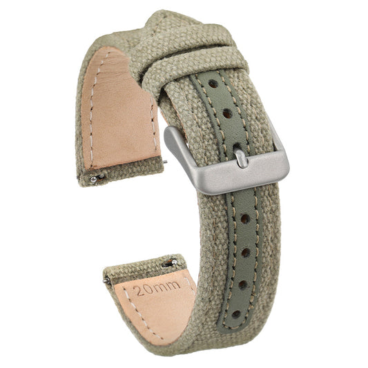 Leather Nylon Canvas Strap Watchband IXDAO Watch Official Store