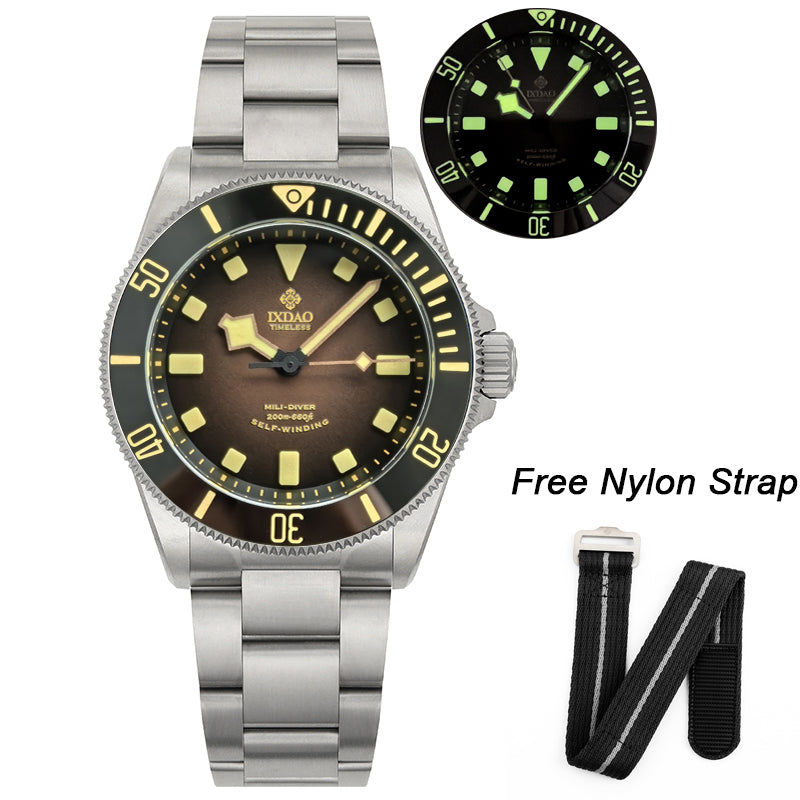 IXDAO Titanium 39mm Automatic Dive Watch-Gradient brown dial IXDAO Watch Official Store