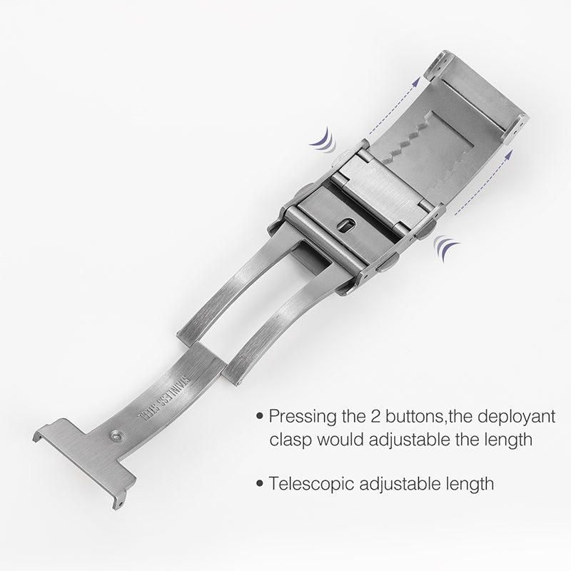316L Stainless Steel 18mm 20mm 22mm Entendable Adjustable Folding Watch Buckle IXDAO Watch Official Store