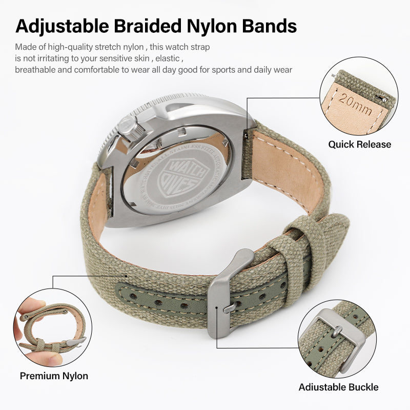 Leather Nylon Canvas Strap Watchband IXDAO Watch Official Store