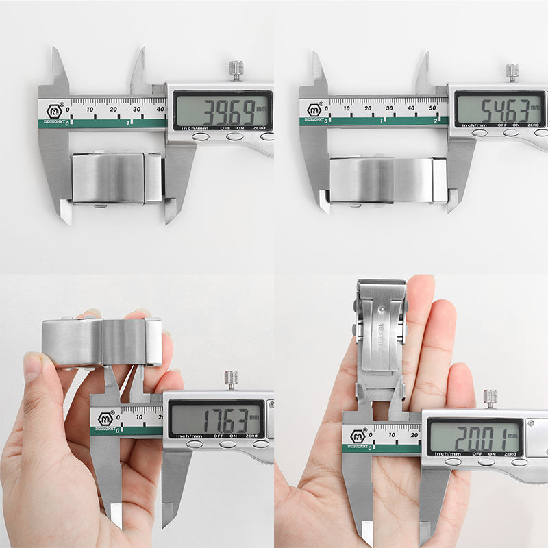 316L Stainless Steel 18mm 20mm 22mm Entendable Adjustable Folding Watch Buckle IXDAO Watch Official Store