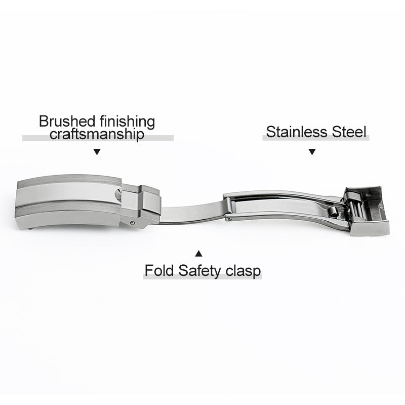 Adjustable Stainless Steel Watchband Buckle Solid Brushed Mid polised clasp IXDAO Watch Official Store