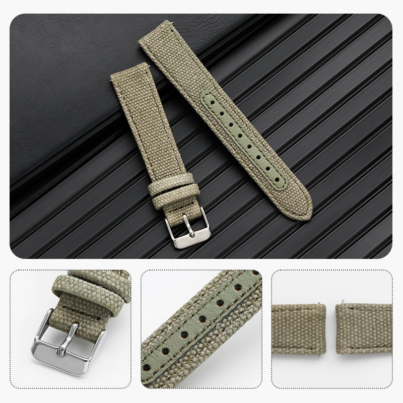 Leather Nylon Canvas Strap Watchband IXDAO Watch Official Store