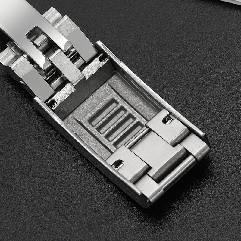 Adjustable Stainless Steel Watchband Buckle Solid Brushed Mid polised clasp IXDAO Watch Official Store