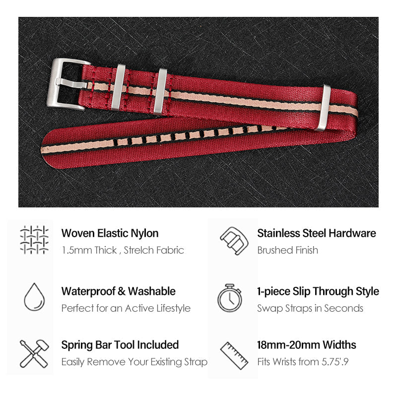 Premium Quality Nylon Fabric Strap 20mm/22mm IXDAO Watch Official Store
