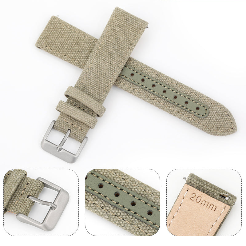 Leather Nylon Canvas Strap Watchband IXDAO Watch Official Store