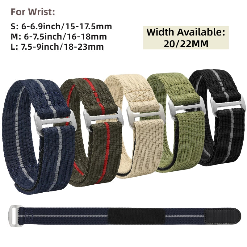 20mm/22mm Soft Nylon Magic Tape Watchband IXDAO Watch Official Store