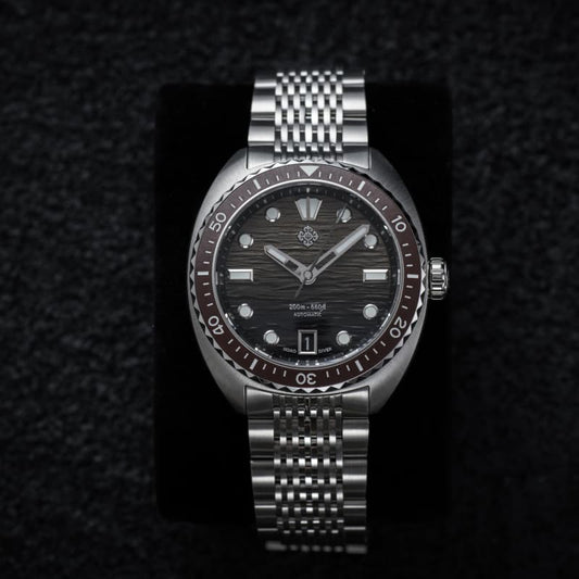 IXDAO IPOSE 2025 New Men's Brown Wave patterns Mechanical Diving Watch IXDAO Watch Official Store
