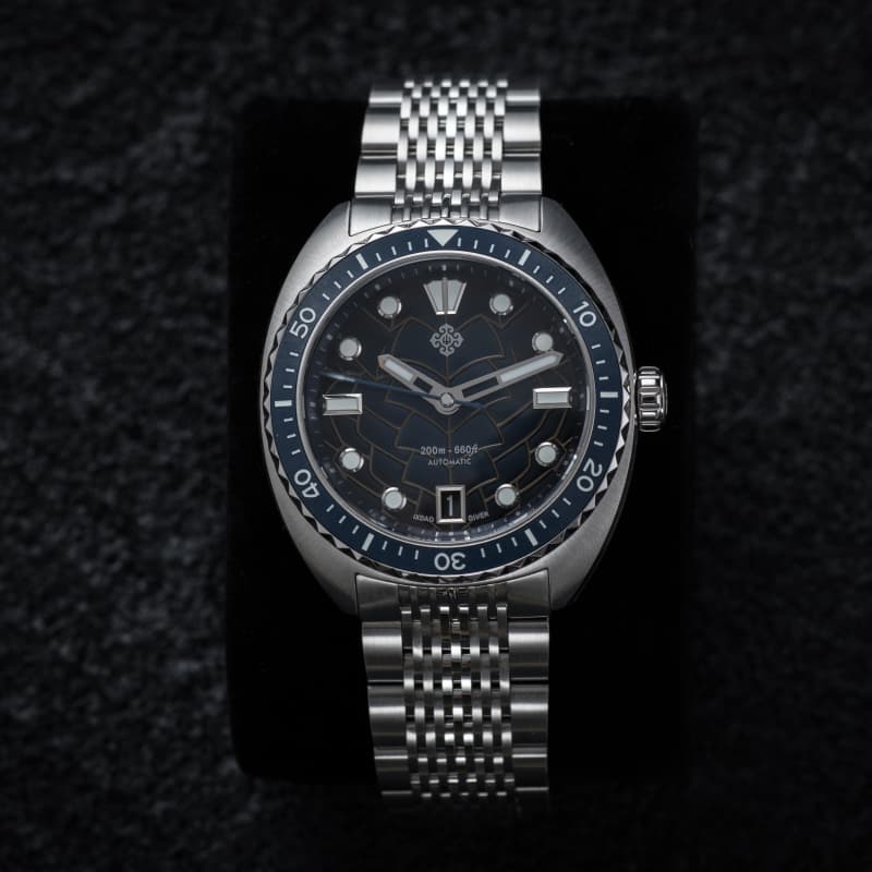IXDAO IPOSE 2025 New Men's Blue Dragon Scale Pattern Mechanical Diving Watch IXDAO Watch Official Store