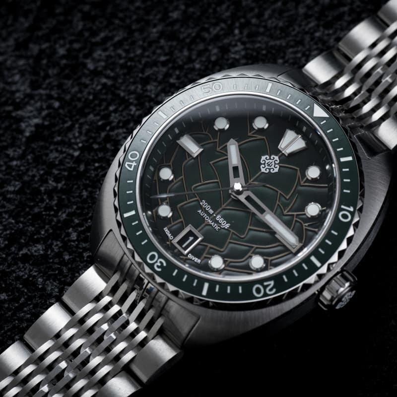IXDAO IPOSE 2025 New Men's Green Dragon Scale Pattern Mechanical Diving Watch IXDAO Watch Official Store