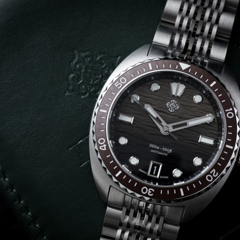 IXDAO IPOSE 2025 New Men's Brown Wave patterns Mechanical Diving Watch IXDAO Watch Official Store