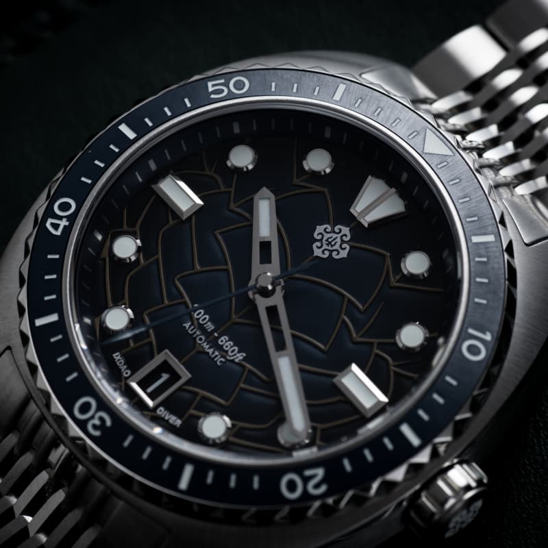 IXDAO IPOSE 2025 New Men's Blue Dragon Scale Pattern Mechanical Diving Watch IXDAO Watch Official Store