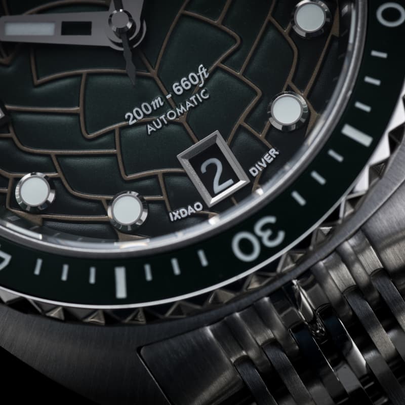 IXDAO IPOSE 2025 New Men's Green Dragon Scale Pattern Mechanical Diving Watch IXDAO Watch Official Store