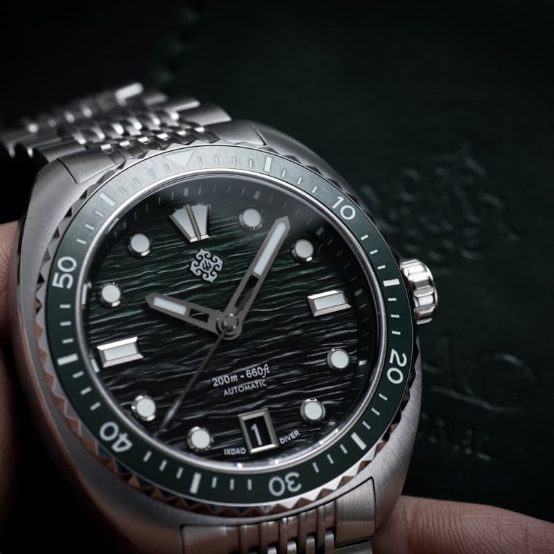 IXDAO IPOSE 2025 New Men's Green Wave patterns Mechanical Diving Watch IXDAO Watch Official Store