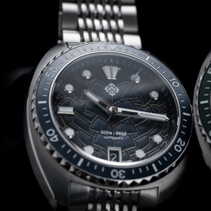 IXDAO IPOSE 2025 New Men's Blue Dragon Scale Pattern Mechanical Diving Watch IXDAO Watch Official Store