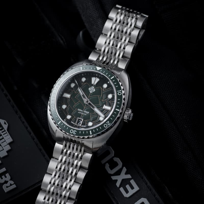 IXDAO IPOSE 2025 New Men's Green Dragon Scale Pattern Mechanical Diving Watch IXDAO Watch Official Store