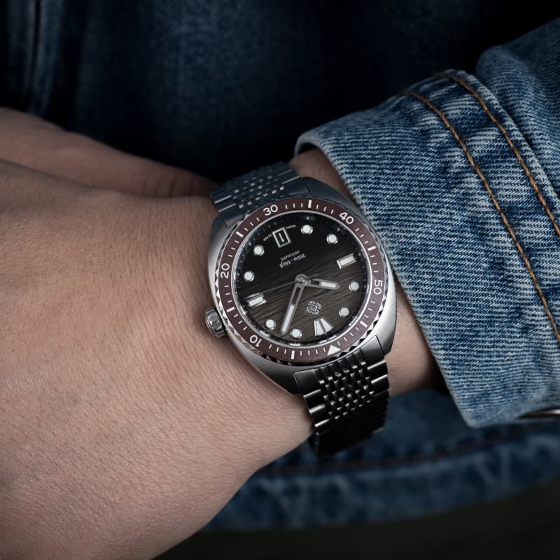IXDAO IPOSE 2025 New Men's Brown Wave patterns Mechanical Diving Watch IXDAO Watch Official Store