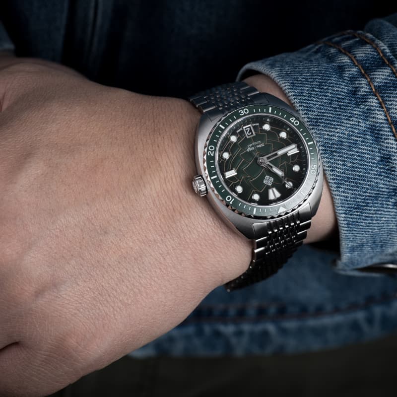 IXDAO IPOSE 2025 New Men's Green Dragon Scale Pattern Mechanical Diving Watch IXDAO Watch Official Store
